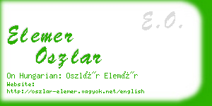 elemer oszlar business card